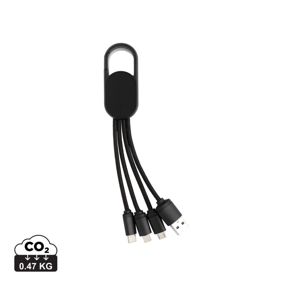Logotrade Geschäftsgeschenke das Foto: 4-in-1 Kabel mit Karabiner-Clip