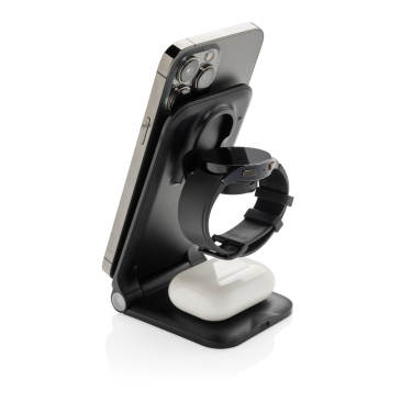 Logotrade Firmengeschenke das Foto: Powerpal 3-in-1 15W-Ladegerät aus RCS recyceltem Kunststoff