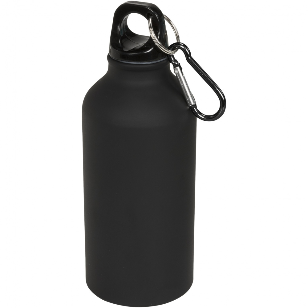 Logo trade promotional giveaways image of: Oregon 400 ml matte water bottle with carabiner