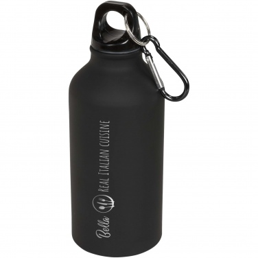 Logo trade promotional merchandise image of: Oregon 400 ml matte water bottle with carabiner