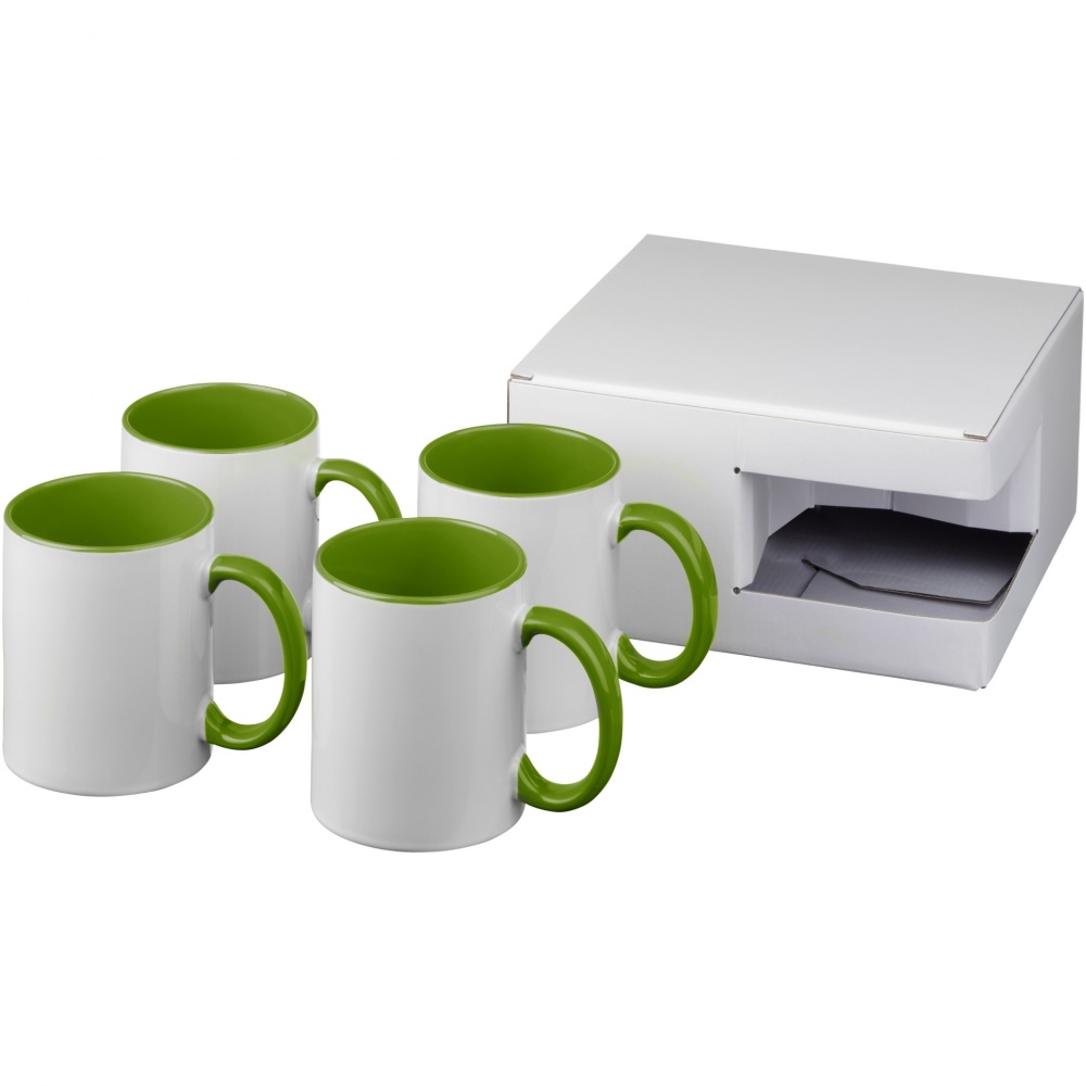 Logo trade promotional giveaway photo of: Ceramic sublimation mug 4-pieces gift set