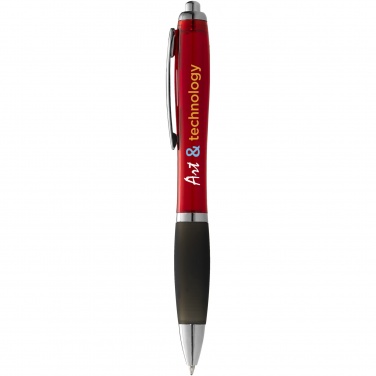 Logo trade business gifts image of: Nash ballpoint pen coloured barrel and black grip