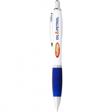 Logo trade promotional items picture of: Nash ballpoint pen with white barrel and coloured grip