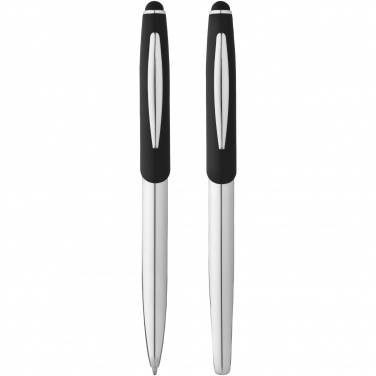 Logo trade promotional items image of: Geneva stylus ballpoint pen and rollerball pen set
