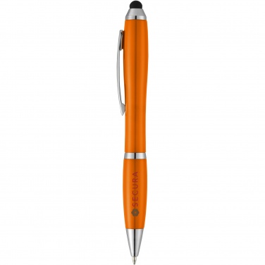 Logo trade promotional product photo of: Nash stylus ballpoint pen with coloured grip