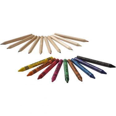 Logotrade promotional products photo of: Lucky 19-piece coloured pencil and crayon set