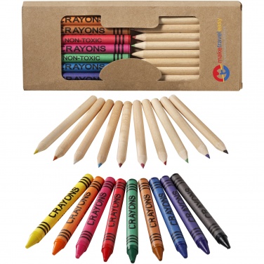 Logo trade promotional item photo of: Lucky 19-piece coloured pencil and crayon set