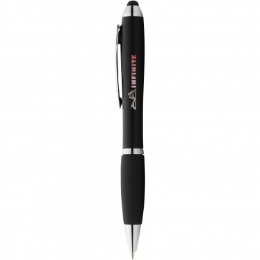 Logo trade business gifts image of: Nash coloured stylus ballpoint pen with black grip
