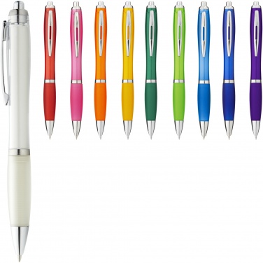 Logo trade promotional giveaway photo of: Nash ballpoint pen coloured barrel and grip