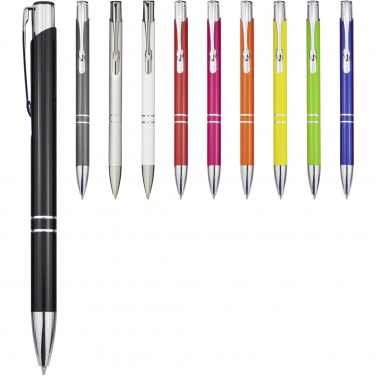 Logo trade business gift photo of: Moneta aluminium click ballpoint pen (blue ink)