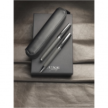 Logotrade promotional products photo of: Carbon duo pen gift set with pouch