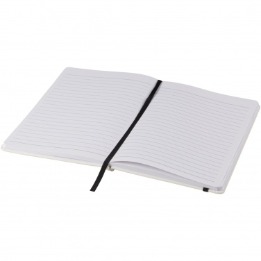 Logo trade advertising products image of: Spectrum A5 white notebook with coloured strap