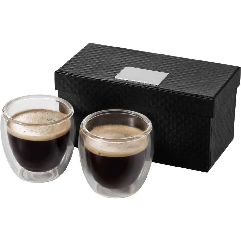 Logo trade promotional items image of: Boda 2-piece glass espresso cup set