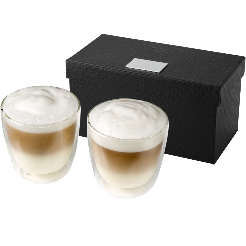 Logo trade advertising products picture of: Boda 2-piece glass coffee cup set