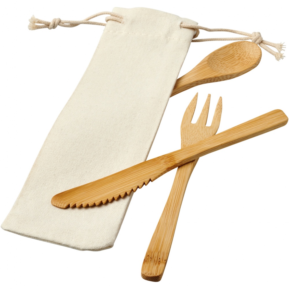Logotrade promotional item image of: Celuk bamboo cutlery set