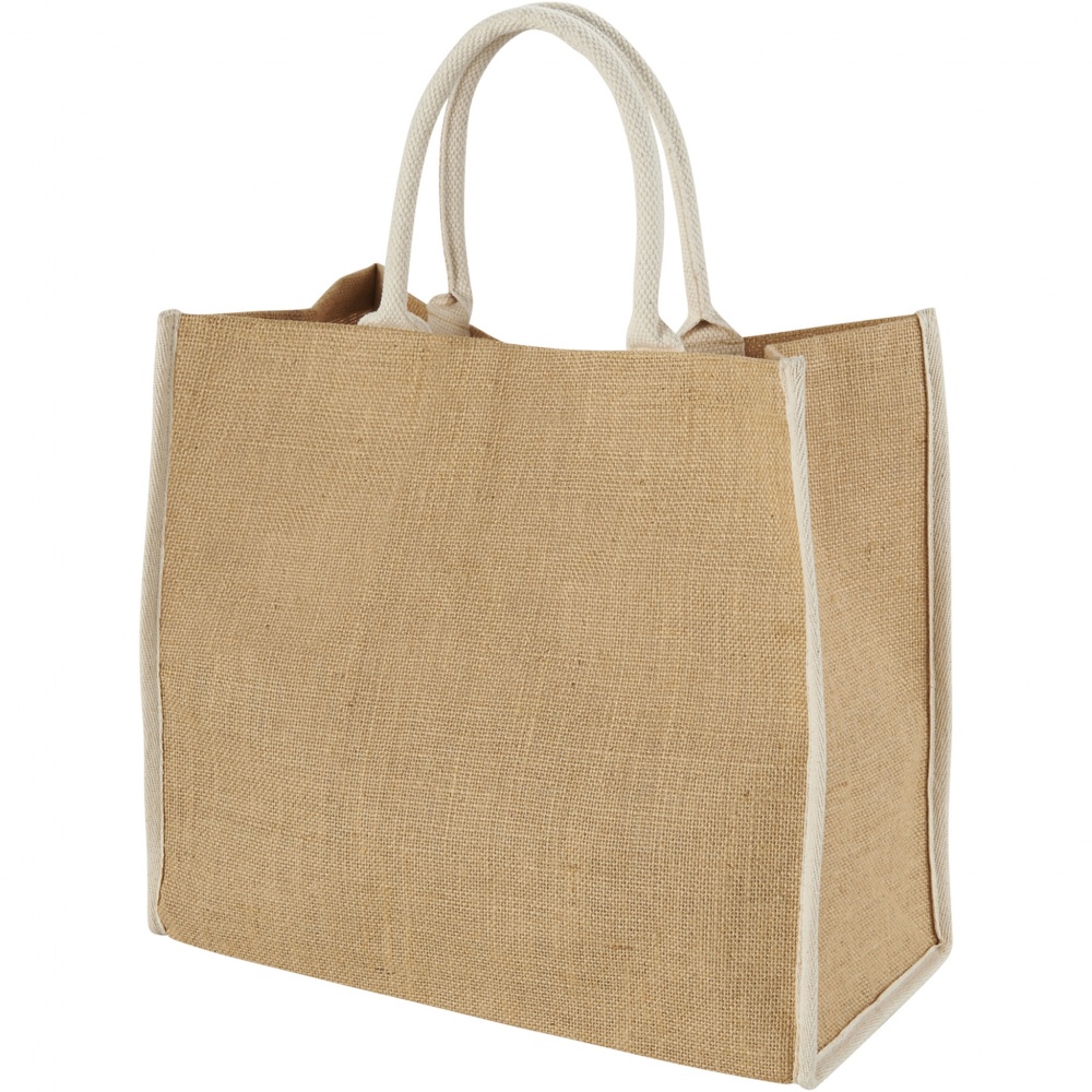 Logotrade advertising products photo of: Harry coloured edge jute tote bag 25L