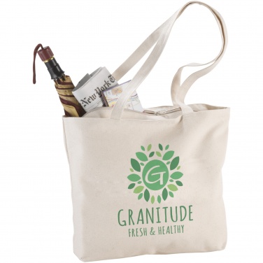 Logotrade promotional product picture of: Ningbo 320 g/m² zippered cotton tote bag 15L