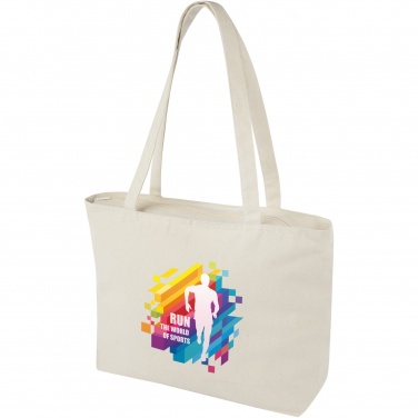 Logo trade advertising products picture of: Ningbo 320 g/m² zippered cotton tote bag 15L