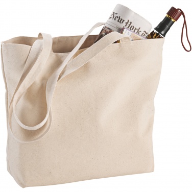 Logotrade promotional giveaway picture of: Ningbo 320 g/m² zippered cotton tote bag 15L