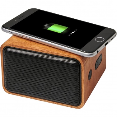 Logotrade promotional merchandise photo of: Wooden 3W speaker with wireless charging pad
