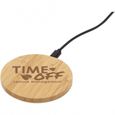 Logo trade promotional products picture of: Essence 5W bamboo wireless charging pad
