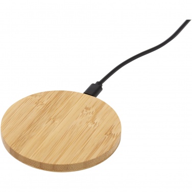 Logo trade corporate gifts image of: Essence 5W bamboo wireless charging pad