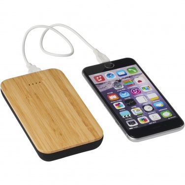 Logotrade promotional product image of: Future 6000 mAh bamboo/fabric wireless power bank