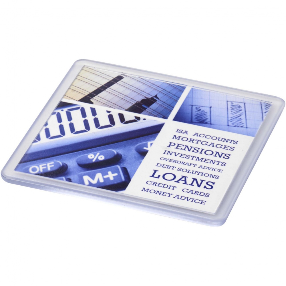 Logo trade advertising products image of: Ellison square plastic coaster with paper insert