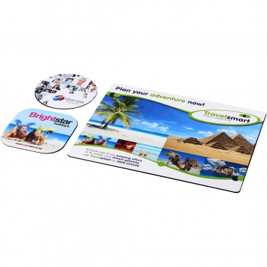 Logotrade promotional items photo of: Brite-Mat® mouse mat and coaster set combo 1