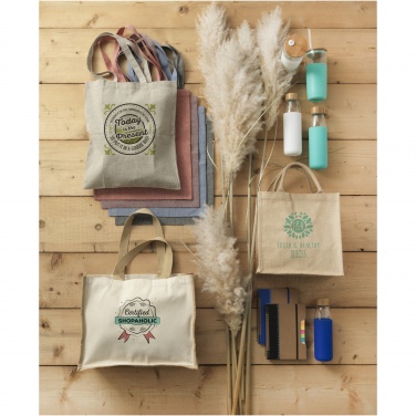Logo trade promotional gift photo of: Varai 320 g/m² canvas and jute shopping tote bag 23L