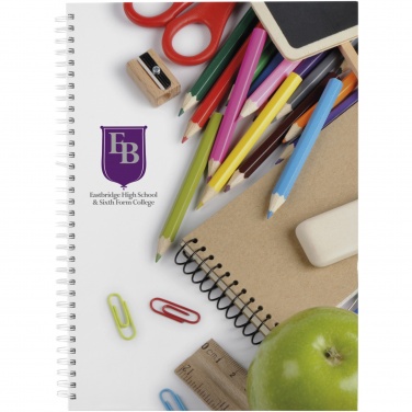 Logo trade promotional merchandise picture of: Wire-o A4 notebook hard cover