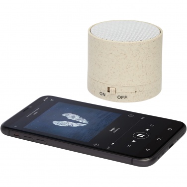 Logo trade promotional giveaways image of: Kikai wheat straw Bluetooth® speaker