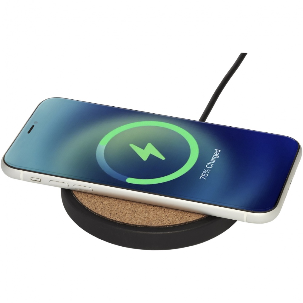 Logo trade promotional gifts picture of: Kivi 10W limestone/cork wireless charging pad
