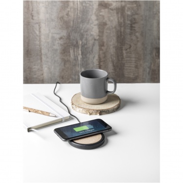 Logo trade promotional gift photo of: Kivi 10W limestone/cork wireless charging pad