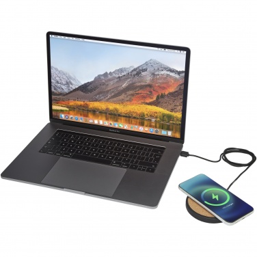Logo trade promotional products image of: Kivi 10W limestone/cork wireless charging pad