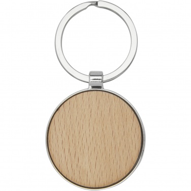 Logo trade corporate gifts picture of: Moreno beech wood round keychain