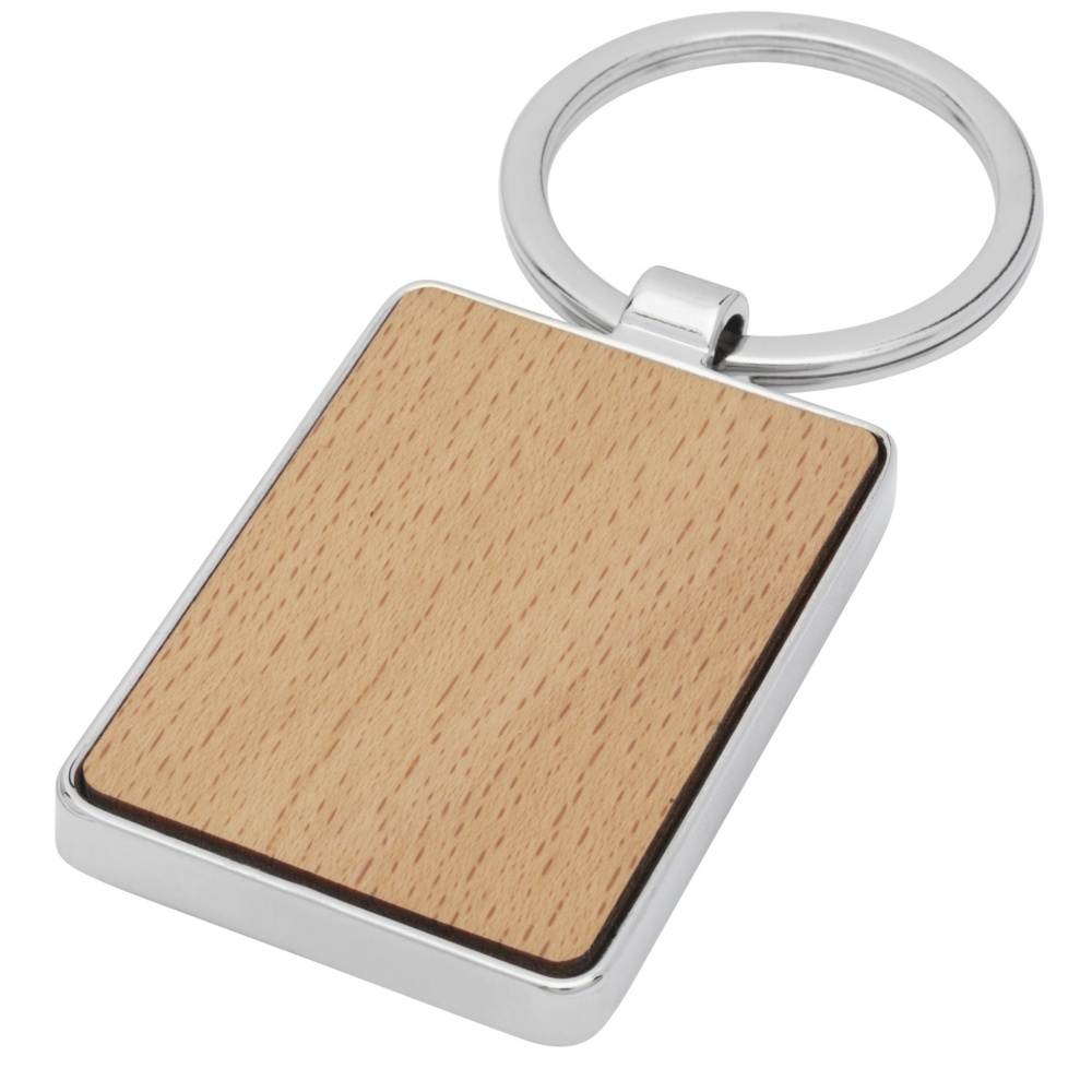 Logotrade advertising product image of: Mauro beech wood rectangular keychain