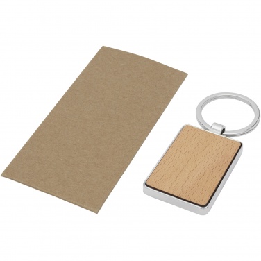 Logotrade corporate gift image of: Mauro beech wood rectangular keychain
