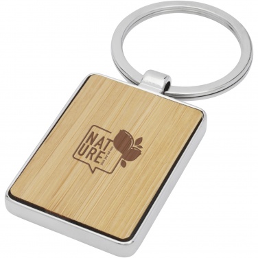 Logo trade corporate gifts picture of: Neta bamboo rectangular keychain