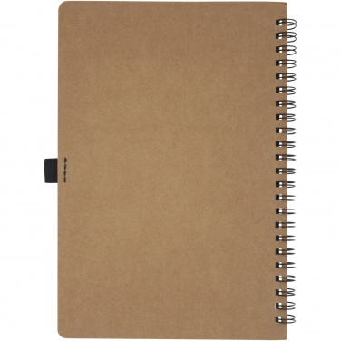 Logo trade promotional products picture of: Cobble A5 wire-o recycled cardboard notebook with stone paper