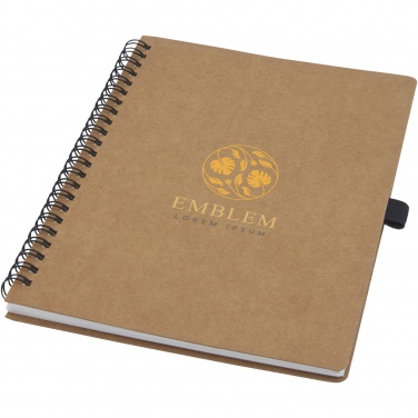 Logotrade promotional giveaway picture of: Cobble A5 wire-o recycled cardboard notebook with stone paper