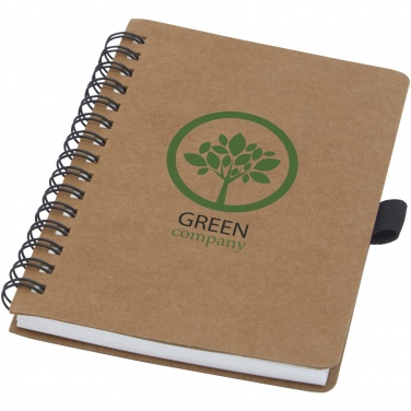 Logotrade business gift image of: Cobble A6 wire-o recycled cardboard notebook with stone paper