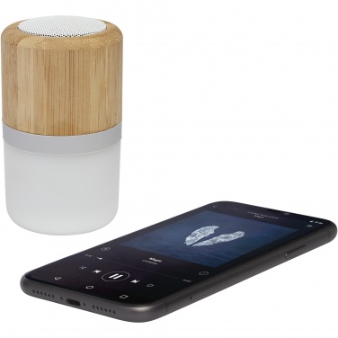Logo trade corporate gifts image of: Aurea bamboo Bluetooth® speaker with light 