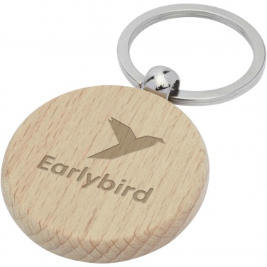 Logo trade promotional gifts picture of: Giovanni beech wood round keychain