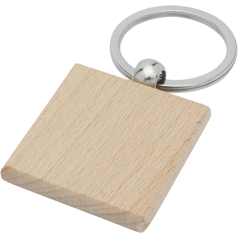 Logo trade promotional giveaway photo of: Gioia beech wood squared keychain
