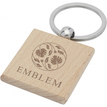 Logo trade promotional item photo of: Gioia beech wood squared keychain