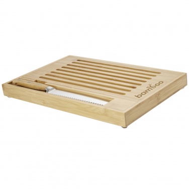 Logo trade promotional products image of: Pao bamboo cutting board with knife