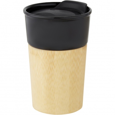 Logo trade promotional merchandise image of: Pereira 320 ml porcelain mug with bamboo outer wall