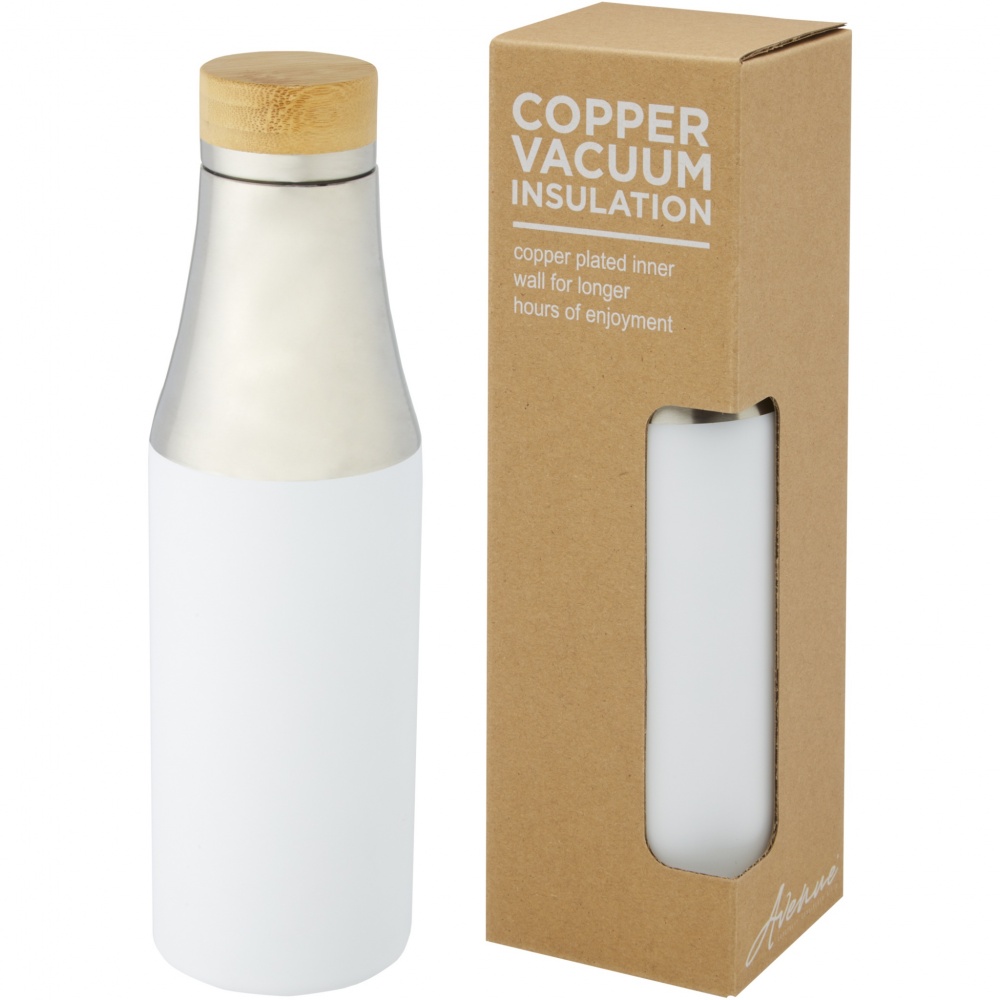 Logo trade promotional gift photo of: Hulan 540 ml copper vacuum insulated stainless steel bottle with bamboo lid