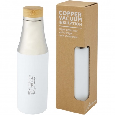 Logo trade promotional products image of: Hulan 540 ml copper vacuum insulated stainless steel bottle with bamboo lid